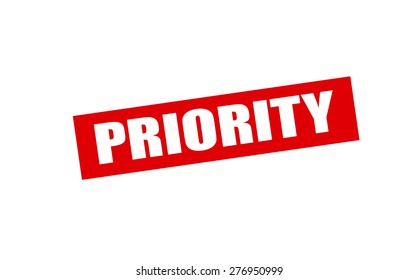 Rubber stamp with word priority inside, vector illustration