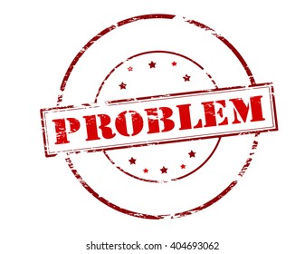 Rubber stamp with word problem inside, vector illustration
