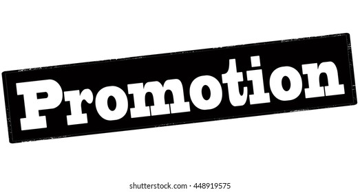 Rubber stamp with word promotion inside, vector illustration