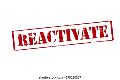 Rubber stamp with word reactivate inside, vector illustration