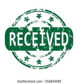 Rubber stamp with the word received isolated from the background, vector illustration.