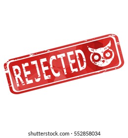 Rubber stamp with the word rejected isolated from the background, vector illustration.