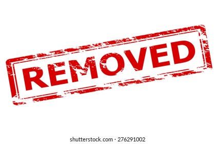Rubber stamp with word removed inside, vector illustration