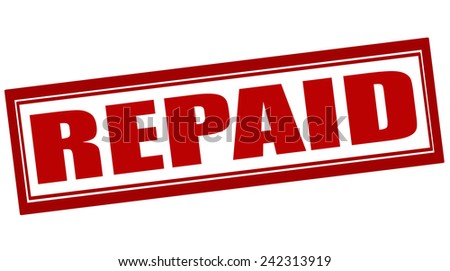 Rubber stamp with word repaid inside, vector illustration