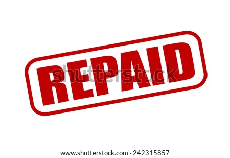 Rubber stamp with word repaid inside, vector illustration