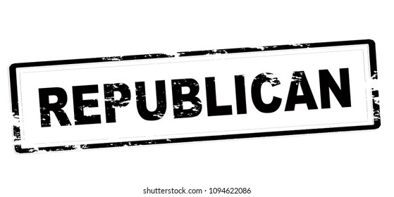 Rubber stamp with word republican inside, vector illustration