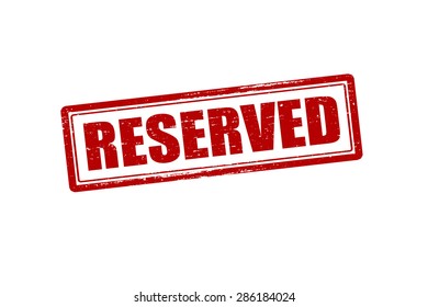 Rubber stamp with word reserved inside, vector illustration