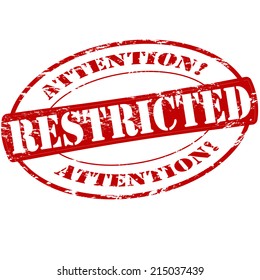 Rubber stamp with word restricted inside, vector illustration