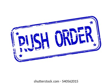 Rubber stamp with the word rush order isolated from the background, vector illustration.