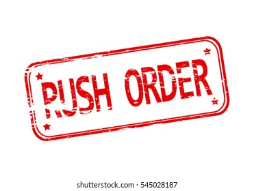 Rubber Stamp With The Word Rush Order Isolated From The Background, Vector Illustration.