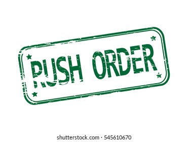 Rubber stamp with the word rush order isolated from the background, vector illustration.
