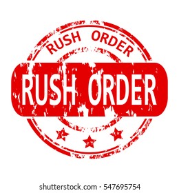 Rubber Stamp With The Word Rush Order Isolated From The Background, Vector Illustration.