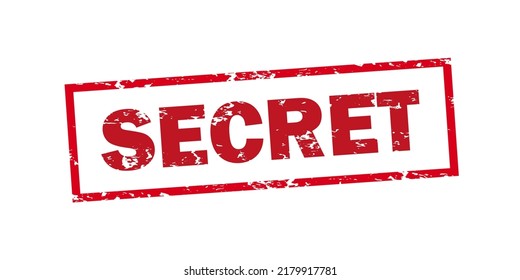 Sello de goma con secreto de palabra dentro, ilustración vectorial
