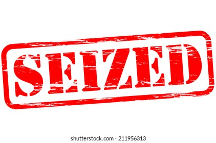 Rubber stamp with word seized inside, vector illustration