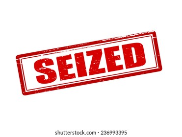 Rubber stamp with word seized inside, vector illustration