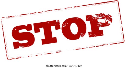 Rubber stamp with word stop inside, vector illustration