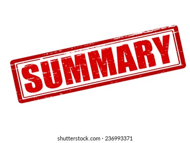 Rubber stamp with word summary inside, vector illustration