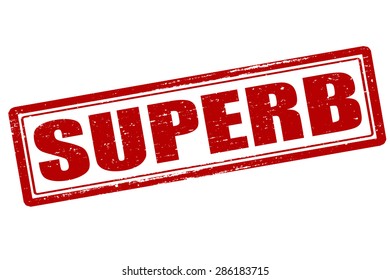 Rubber stamp with word superb inside, vector illustration