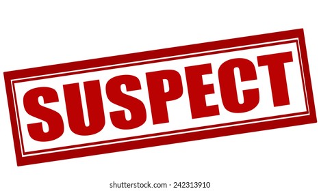 Rubber stamp with word suspect inside, vector illustration