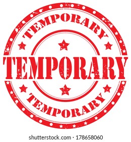 rubber stamp with word Temporary,vector illustration