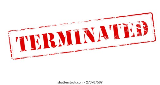 Rubber stamp with word terminated inside, vector illustration