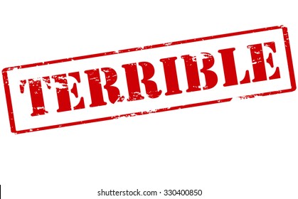 Rubber stamp with word terrible inside, vector illustration