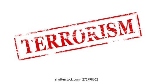 Rubber stamp with word terrorism inside, vector illustration