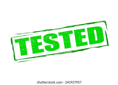 Rubber stamp with word tested inside, vector illustration