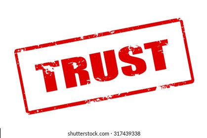 Rubber stamp with word trust inside, vector illustration