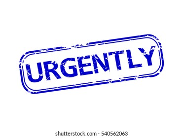 Rubber stamp with the word urgently isolated from the background, vector illustration.