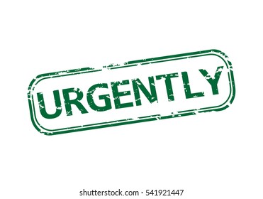 Rubber stamp with the word urgently isolated from the background, vector illustration.
