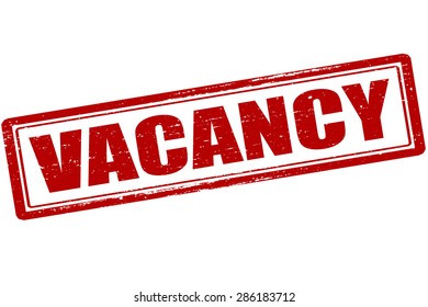 Rubber stamp with word vacancy inside, vector illustration
