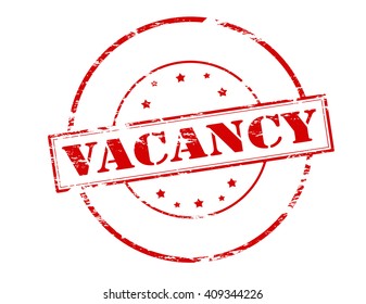 Rubber stamp with word vacancy inside, vector illustration