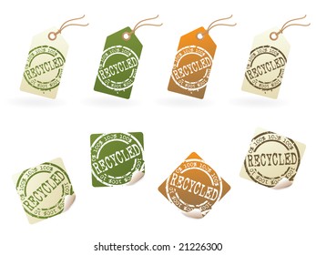 Rubber stamped recycle tag series..no.1