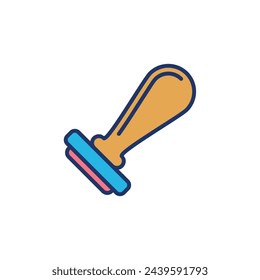 Rubber Stamper Stationery Icon Vector Template