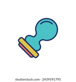 Rubber Stamper Stationery Icon Vector Template