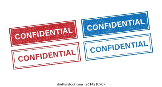 Rubber Stamps and Confidential Markings – Bold Administrative Vector Art for Official Documents
