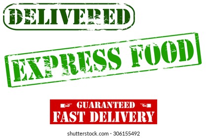 Rubber stamps with different text inside, vector illustration