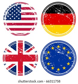 Rubber stamps with flags