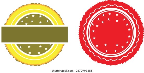 carimbos de borracha com ilustração de vetor de estrela.