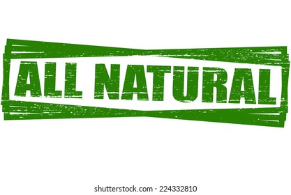 Rubber stamps with text all natural inside, vector illustration