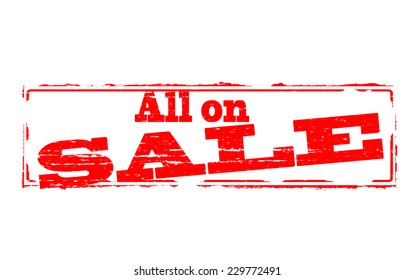 Rubber stamps with text all on sale inside, vector illustration