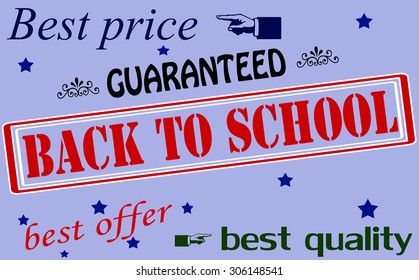 Rubber stamps with text back to school inside, vector illustration