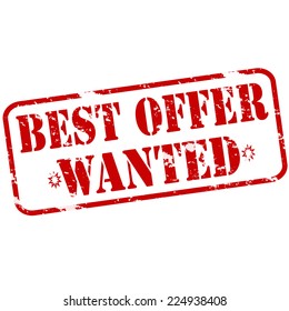 Rubber stamps with text best offer wanted inside, vector illustration