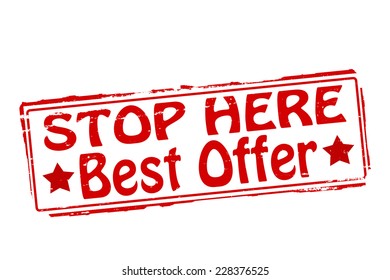 Rubber stamps with text best offer inside, vector illustration