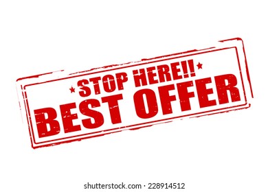Rubber stamps with text best offer inside, vector illustration