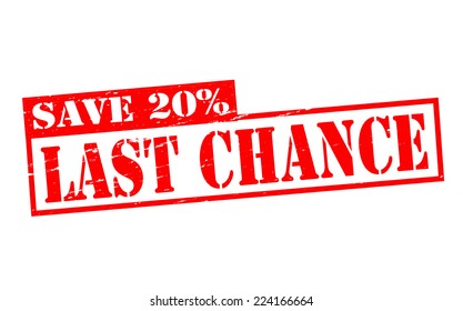 Rubber stamps with text last chance inside, vector illustration