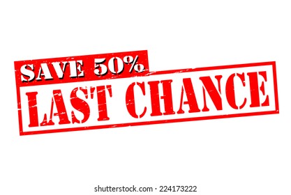 Rubber stamps with text last chance inside, vector illustration