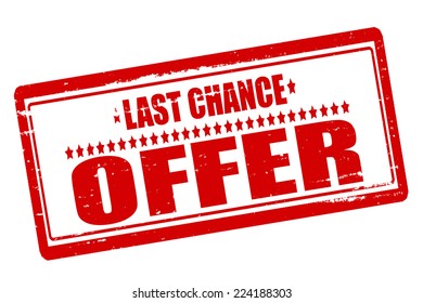 Rubber stamps with text last chance offer inside, vector illustration