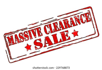 Rubber stamps with text massive clearance inside, vector illustration